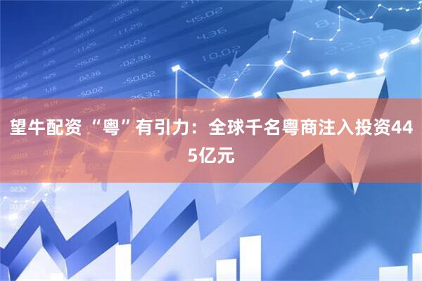 望牛配资 “粤”有引力：全球千名粤商注入投资445亿元